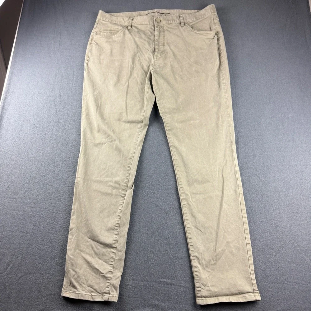 Rhone Everyday Twill Pants Men's 38x32 Beige 5 Pocket Chino Stretch Flat Jeans